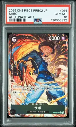 PSA 10 Sabo SR Alternate Art PRB02-014 2025 ONE PIECE Card Japanese - Image 1