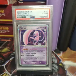 2006 Pokemon PSA 6 Mew Ex 100/110 Holon Phantoms EX Ultra Rare. EX-MT - Image 1