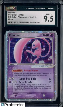 2006 Pokemon Ex Holon Phantoms #100/110 Mew Ex Holo CGC 9.5 MINT+ - Image 1