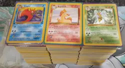 875 Vintage Pokemon Card Bundle. Includes Rares & 1st Edition. LP-MP TCG Lot - Image 1