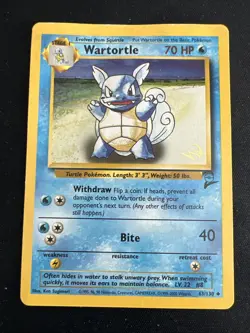 Pokemon Wartortle Gold Foil W Wizards of the Coast Stamp Base Set 2 Card 63/130 - Image 2