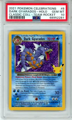 2021 Pokemon Celebrations Classic Collection Dark Gyarados #8 PSA 10 GEM MINT - Image 1