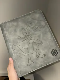 pokemon Laser Engraved Mew/mewtwo Top Loader Binder - Image 1