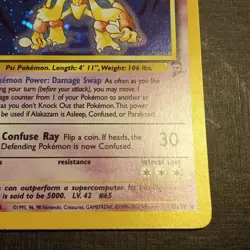 Alakazam 1/130 - Holo Rare - Base Set 2 - VINTAGE WOTC POKEMON CARD - NM/M - Image 4