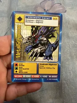 Bandai TCG MetalGreymon Digimon Bo-01 Card 1999 Edition - Image 1