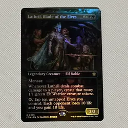 Lathril, Blade of the Elves Borderless Foil NM Unplayed Foundations Flat Foil - Image 1