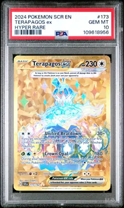 2024 POKEMON SCR EN-STELLAR CROWN HYPER RARE #173 TERAPAGOS EX PSA 10 - Image 1