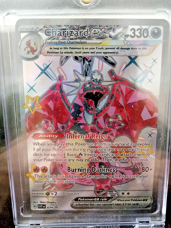 NEW & SEALED! Pokemon tcg SHINY CHARIZARD EX Paldean Fates Tin 4 BOOSTER Packs - Image 3