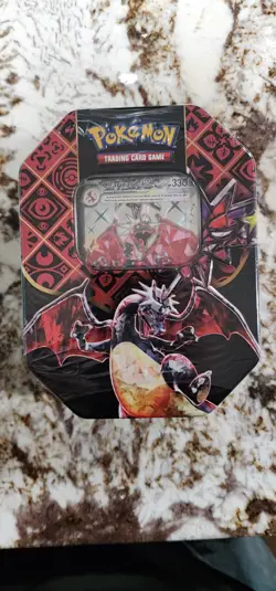Pokemon TCG: Scarlet & Violet-Paldean Fates Tin (Shiny Charizard ex) Sealed - Image 1