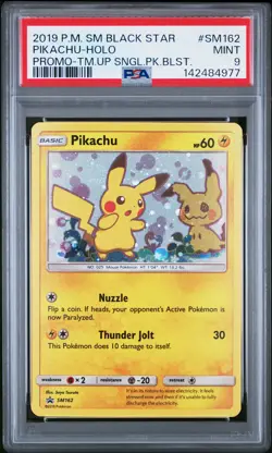 2019 POKEMON SM BLACK STAR PROMO TEAM UP SINGLE PACK BLISTERS PIKACHU-HOLO PSA 9 - Image 1