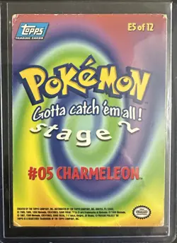 Pokemon Card - Topps Charmeleon E5 of 12 Movie Edition Holo Foil Blue Logo - Image 2