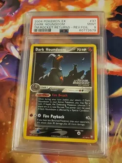 Pokemon TCG Dark Houndoom #37 PSA 9 EX Team Rocket Returns Stamped Reverse Holo - Image 1