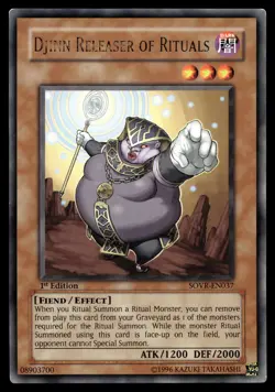 DJINN RELEASER OF RITUALS SOVR-EN037 RARE STARDUST OVERDRIVE YU-GI-OH - Image 1