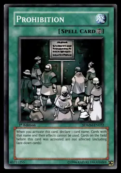 PROHIBITION SDMM-EN022 COMMON MACHINA MAYHEM STRUCTURE DECK YU-GI-OH - Image 1