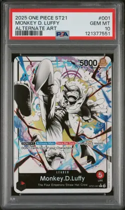 One Piece Monkey.D.Luffy (ST21-001) (Parallel) ST21 Gear 5 PSA 10 GEM - Image 1