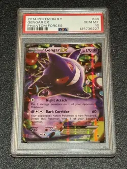 PSA 10 Gengar EX 34/119 Pokemon 2014 XY Phantom Forces Ultra Rare GEM MINT 💎 - Image 1