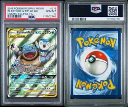 2019 POKEMON SUN & MOON COSMIC ECLIPSE FULL ART/BLASTOISE & PIPLUP GX PSA 10 - Image 3
