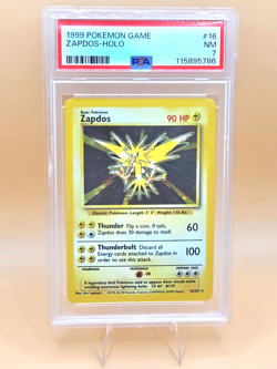 Pokemon Card 16/102 Zapdos Holo Base Set Unlimited English - PSA 7 NEW CERT - Image 1