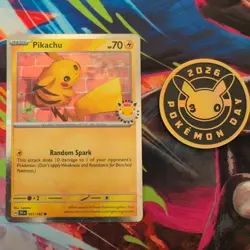 2026 Pikachu 051/162 Pokemon Day 30th Anniversary Stamped Promo TCG Plus Coin - Image 1