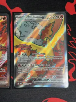 3 x Stamped Pokemon TCG Team Rocket's Moltres ex Destined Rivals UPC Promo Cards - Image 4