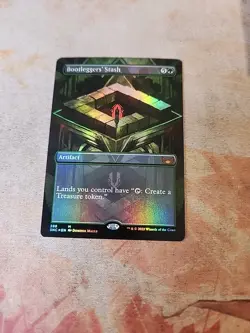 Bootlegger's Stash Borderless Foil Streets Of New Capenna MTG NM - Image 1