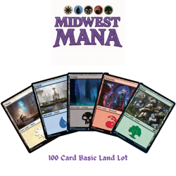 100 Magic the Gathering Basic Lands Lot-20 Plains Island Swamp Mountain Forest - Image 1
