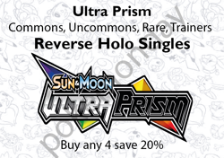 Ultra Prism Reverse Holo Singles Sun & Moon Vintage Pokemon Cards TCG Near Mint - Image 1