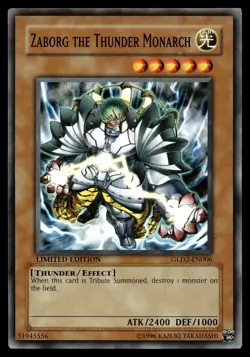 ZABORG THE THUNDER MONARCH GLD2-EN006 COMMON GOLD SERIES 2009 YU-GI-OH - Image 1