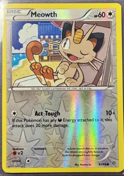 Pokemon - Meowth #61/98 - XY - Ancient Origins Reverse Holo - Image 1