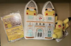 Pokemon x Natural History Museum Pikachu Jumbo Promo Card And Plush - Image 1