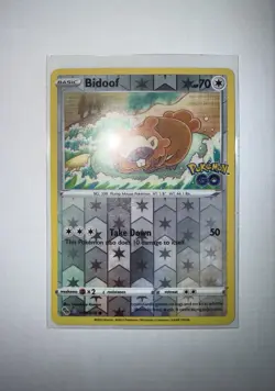 Peelable Ditto Bidoof Pokemon TCG Reverse Holo Card 059/078 Pokemon Go - Image 1