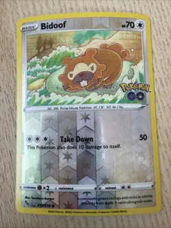 Bidoof (Peelable Ditto) 059/078 Pokemon GO Reverse Holo Pokemon Card - Image 1