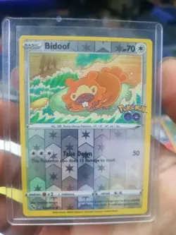 Pokemon TCG Bidoof Peelable Ditto Card 059/078 Pokemon Go Reverse Holo - Image 1