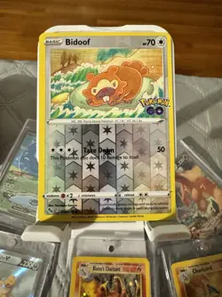 Pokemon TCG Bidoof Peelable Hidden Ditto Card #059/078 Pokemon Go Reverse Holo - Image 1