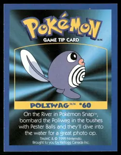 1999 Nintendo Kellogg Canada - Pokemon Game Tip Card - Poliwag (60) - Image 1
