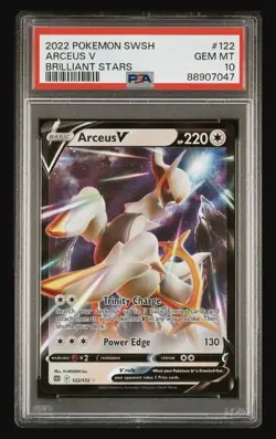 2022 Pokemon SWSH Brilliant Stars #122 Arceus V PSA 10 122 - Image 1