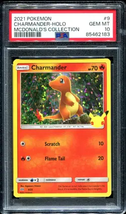 Charmander 9/25 PSA 10 Pokemon Mcdonalds 25th Anniversary English Holo - Image 1