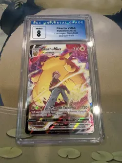 Pokemon TCG Pikachu VMAX TG17/TG30 NM Trainer Art Lost Origin CGC 8 - Image 1