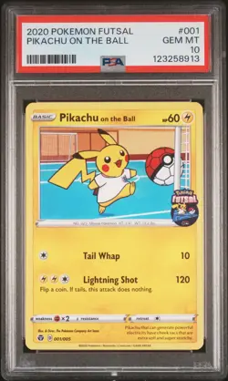 Pokemon PIKACHU On The Ball 001/005 PSA 10 | Gem Mint | Pokemon Futsal | 2020 - Image 1