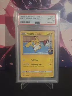 PSA 10 Gem Mint Pokemon Pikachu on the Ball 001/005 Pokemon Futsal Promo 2020 - Image 1