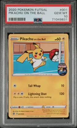 PSA 10 Gem Mint Pokemon Pikachu on the Ball 001/005 Pokemon Futsal Promo 2020 - Image 3