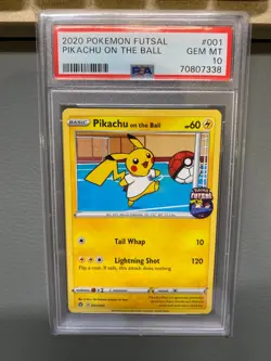 2020 Pokemon Futsal - PSA 10 GEM MT - Pikachu On The Ball #001 - Image 1