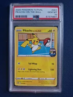 PSA 10 Gem Mint Pokemon Pikachu on the Ball 001/005 Pokemon Futsal Promo 2020 - Image 1