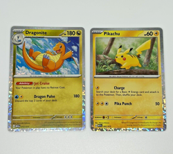 Lot (2) 2025 McDonald's Pokemon PIKACHU & DRAGONITE Holo Foil Cards - Image 1
