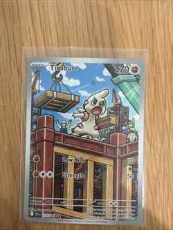 Pokemon TCG: BLK Black Bolt 125/086 Timburr Illustration Rare NEW N/MINT+ - Image 1