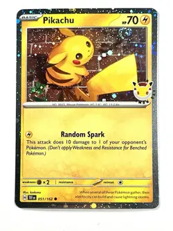 2026 Pikachu 051 Stamped Pokemon Day 30th Anniversary Promo with 2 Swirls + Coin - Image 2