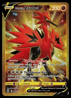 Pokemon Card - Galarian Zapdos V Brilliant Stars 182/172 Secret Rare - Image 1