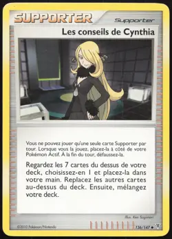 Carte Pokemon Les conseils de Cynthia 136/147 Vainqueurs Supremes Francais - Image 1