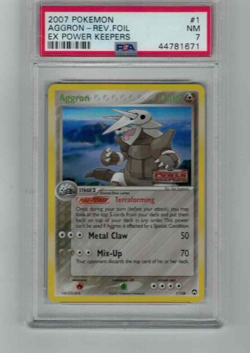 2007 Vintage Pokemon Aggron Rev Foil Ex power keepers 1/108 PSA 7 - Image 1