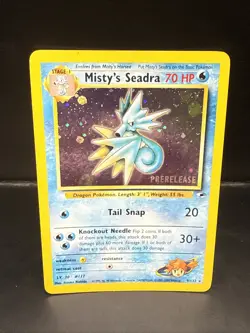 Pokemon TCG Misty's Seadra Holo Rare Gym Heroes Prerelease 9/132 EB - Image 2